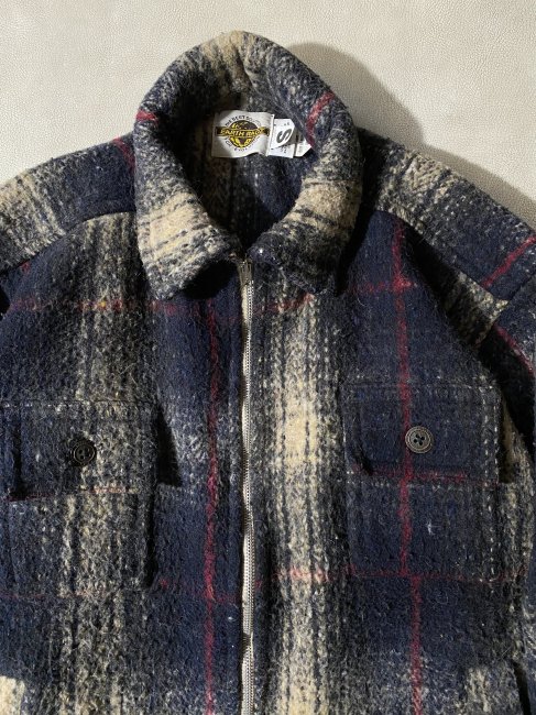 90's EARTH RAGZ Heavy Flannel Check Zip-up Shirt Jacket - Lemontea 