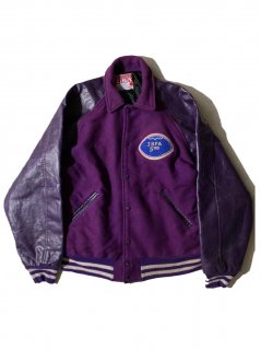 80's awards USA Melton/Leather Stadium Jacket PURPLE MADE IN U.S.A.