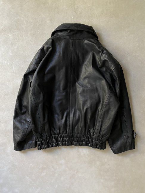 00's PASHU SHIN HOSOKAWA Zip-up Leather Jacket BLACK - Lemontea