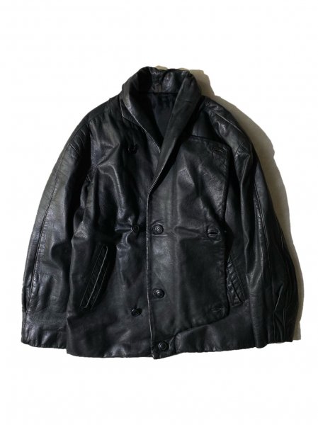 SHIN HOSOKAWA Design Leather Jacket BLACK - Lemontea Online Shop