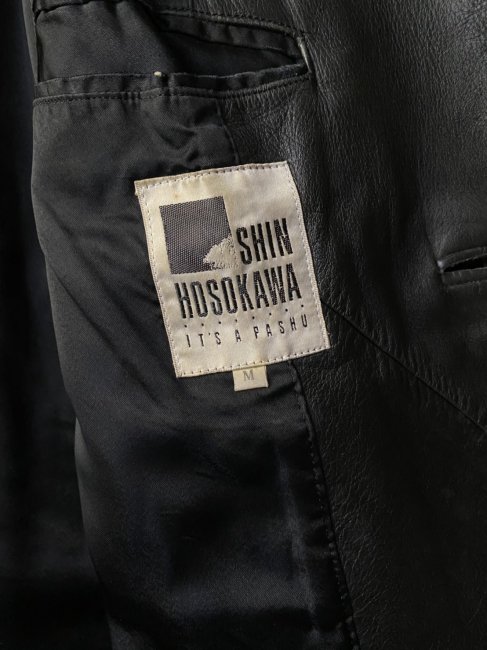 SHIN HOSOKAWA Design Leather Jacket BLACK - Lemontea Online Shop