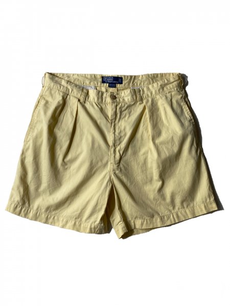 90's Polo by Ralph Lauren 2tuck Cotton Shorts LEMON YELLOW