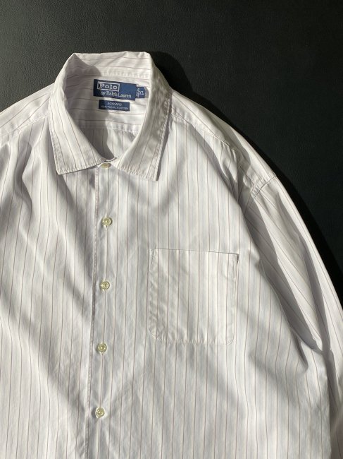 90's Polo by Ralph Lauren BONNARD Stripe Shirt MADE IN HONG KONG