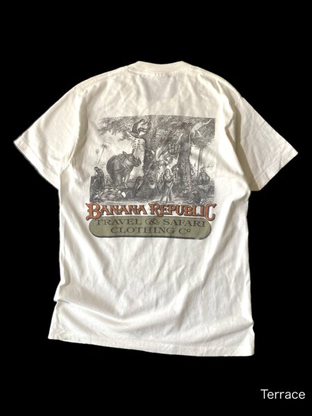 80's BANANA REPUBLIC SAFARI & TRAVEL CLOTHING Co Pocket T-shirt