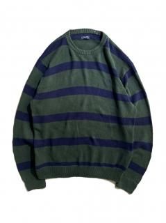 CHAPS Border Cotton Knit XL GREEN/NAVY