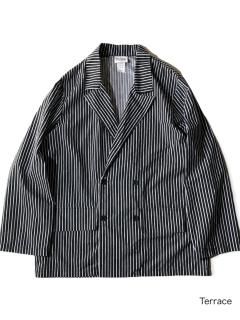 90's California Costume Polyester/Cotton Stripe Double breasted Jacket