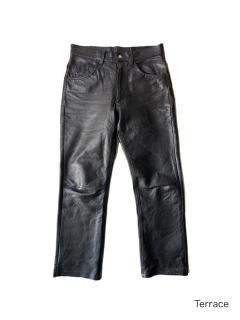 90s Leather Pants BLACK W32