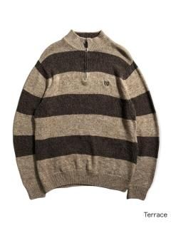 CHAPS Half-zip Border Cotton Knit