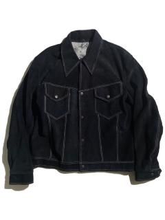 70's Stitch Design Tracker Type Cuf Suede Jacket BLACK
