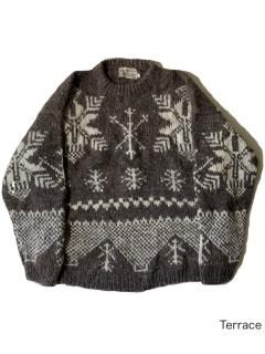 70s Nordic Patterned Wool Hand Knit
