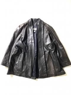 90's AnnTaylor Leather Haori BLACK MADE IN U.S.A.