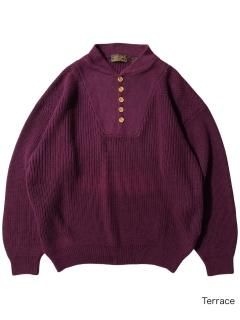 80~90s Eddie Bauer Henry Neck Cotton Knit