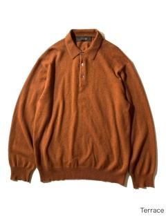Euro 100% Cashmere Knit Polo PERSIMMON