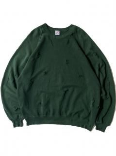 80's JERZEES Destroyed Sweat GREEN MADE IN U.S.A.