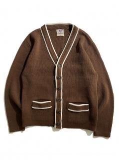 80's NFLVAN HEUSEN Acryl Cardigan CHOCOLATE BROWN