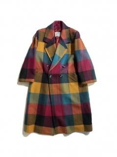 70〜80's Aquascutum Melton Check Chesterfield Coat MADE IN ENGLAND