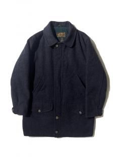 80's Eddie Bauer Melton Half Coat NAVY MADE IN U.S.A.