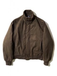 90's VANZEER Peach Skin Stand Collar Zip-up Jacket BROWN 