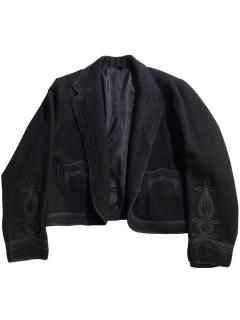 80's Wool Short Length Jacket BLACK MADE IN GUATEMARA