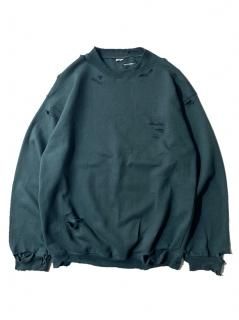 90's Destroyed Sweat MOSS GREEN