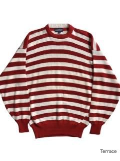 90s LANDSEND Cotton Border Knit MADE IN U.S.A.