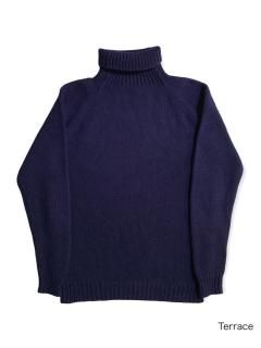 80's Turtle-neck Knit NAVY L MADE IN BRITISH CROWN COLONY OF HONG KONG
