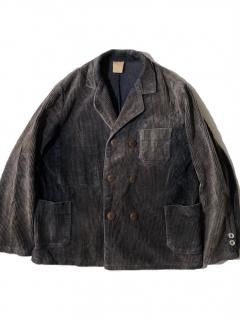 80's Euro Double breasted Corduroy Jacket BLACK