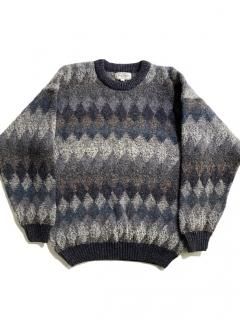 Paul Stuart Diamond Pattern Knit MADE IN SCOTLAND