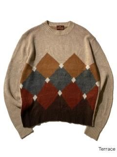80s DIMENSION Dia Pattern knit MADE IN U.S.A. 