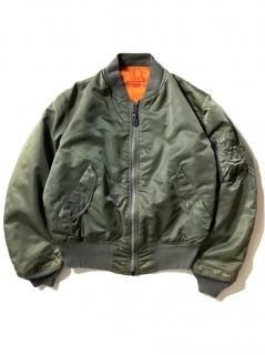 90's ALPHA Olive/Rescue Orange Reversible MA-1 Flight Jacket MADE IN U.S.A.