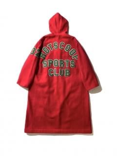 80's HOT SCOOP SPORTS CLUB Melton Hooded Coat RED