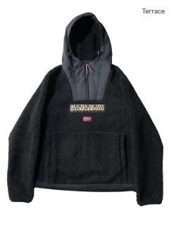 NAPAPIJRI Nylon/Fleece Anorak Parker BLACK