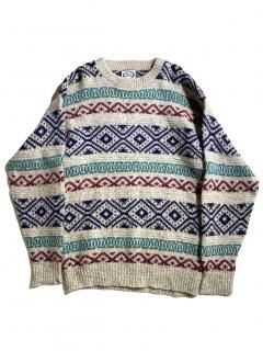 80's FALL RIVER Fair-isle Pattern Knit MADE IN U.S.A.