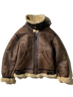 90's COMBAT CLOTHING CO B-3 Type Mouton Jacket BROWN