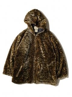 90's SEQUENCE Fur Leopard Hooded Coat