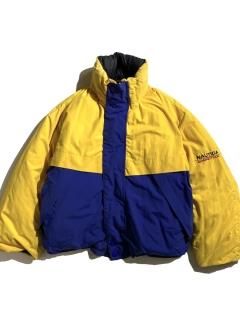90's NAUTICA Reversible Nylon Down Jacket BLACK/YELLOW&BLUE