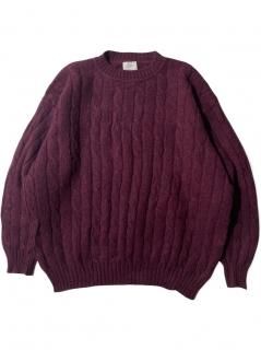 90's UNITED COLORS OF BENETTON Cable Knit BURGUNDY MADE IN ITALY
