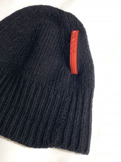 PRADA SPORTS Technical Knit Beanie BLACK MADE IN ITALY - Lemontea ...