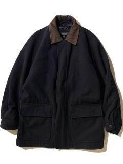 90's Claiborne Melton Half Coat NAVY