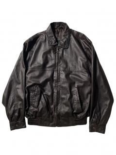 90s MISH Leather Drizzer Jacket  DARK BROWN