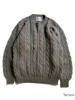 90's BRAEMAR Scottish Shetland Wool Cable Knit