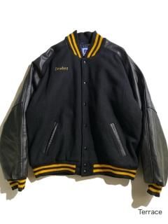 90's Rennoc Melton/Leather Stadium Jacket XL MADE IN U.S.A.