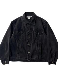 90's TODAYSNEWS Tracker Type Black Denim Jacket 