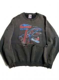 80's Keweenaw Destroyed Sweat FADE BLACK MADE IN U.S.A.