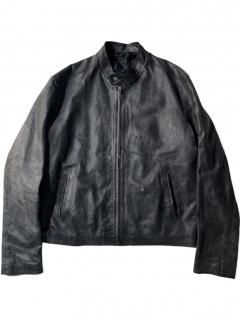 90s Euro Single Riders Leather Jacket BLACK MADE IN ITALY