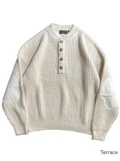 80's Eddie Bauer Elbow Patch Rib Cotton Knit