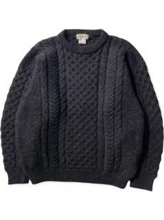 90's L.L.Bean Fisherman Knit CHARCOAL MADE IN IRELAND