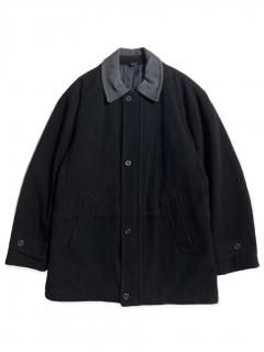 90's MASSIMO MODA Melton Half Coat BLACK MADE IN BULGARIA
