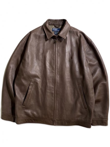 90's Polo by Ralph Lauren Lamb Leather Drizzer Jacket MILK ...