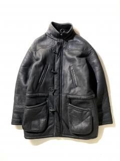 80's Duffle Mouton Half Coat BLACK 